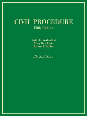 cover image of Civil Procedure, 5th, (Hornbook Series)